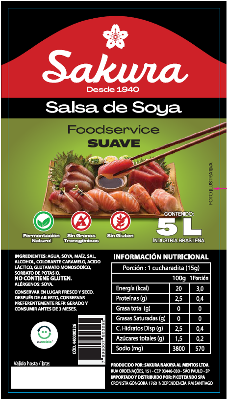 Bidón Salsa de Soya Sakura 5 Litros Foodservice